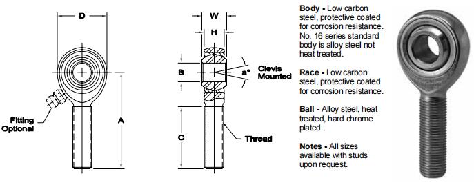 AURORAMM-14關(guān)節(jié)軸承圖紙