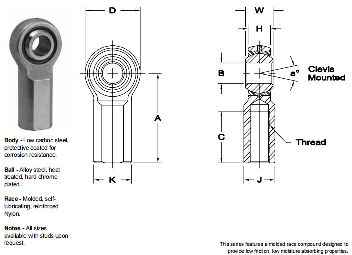 AURORASPW-7關(guān)節(jié)軸承圖紙